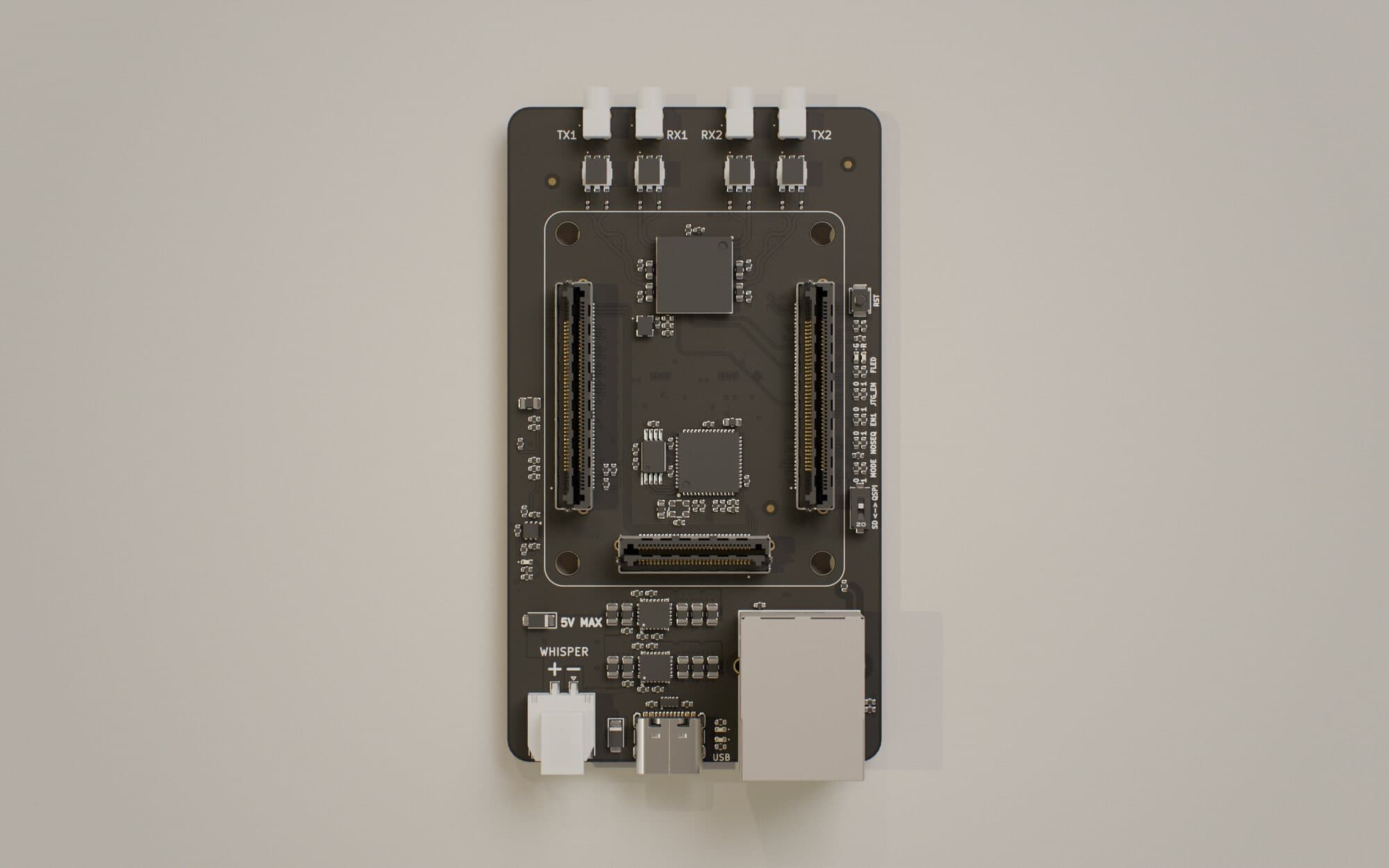 Whisper board, top view